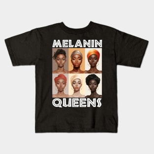 Melanin Queens Afrocentric Women Kids T-Shirt